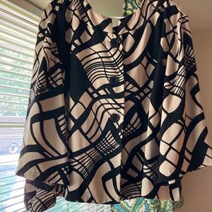 Taupe and black cape like blazer